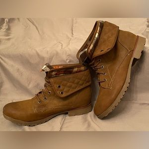 Leather & Plaid Booties